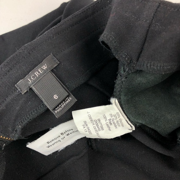 ✅ SOLD! J.Crew Black Leggings with Genuine Leather Trim - Size 6 - Picture 11 of 16